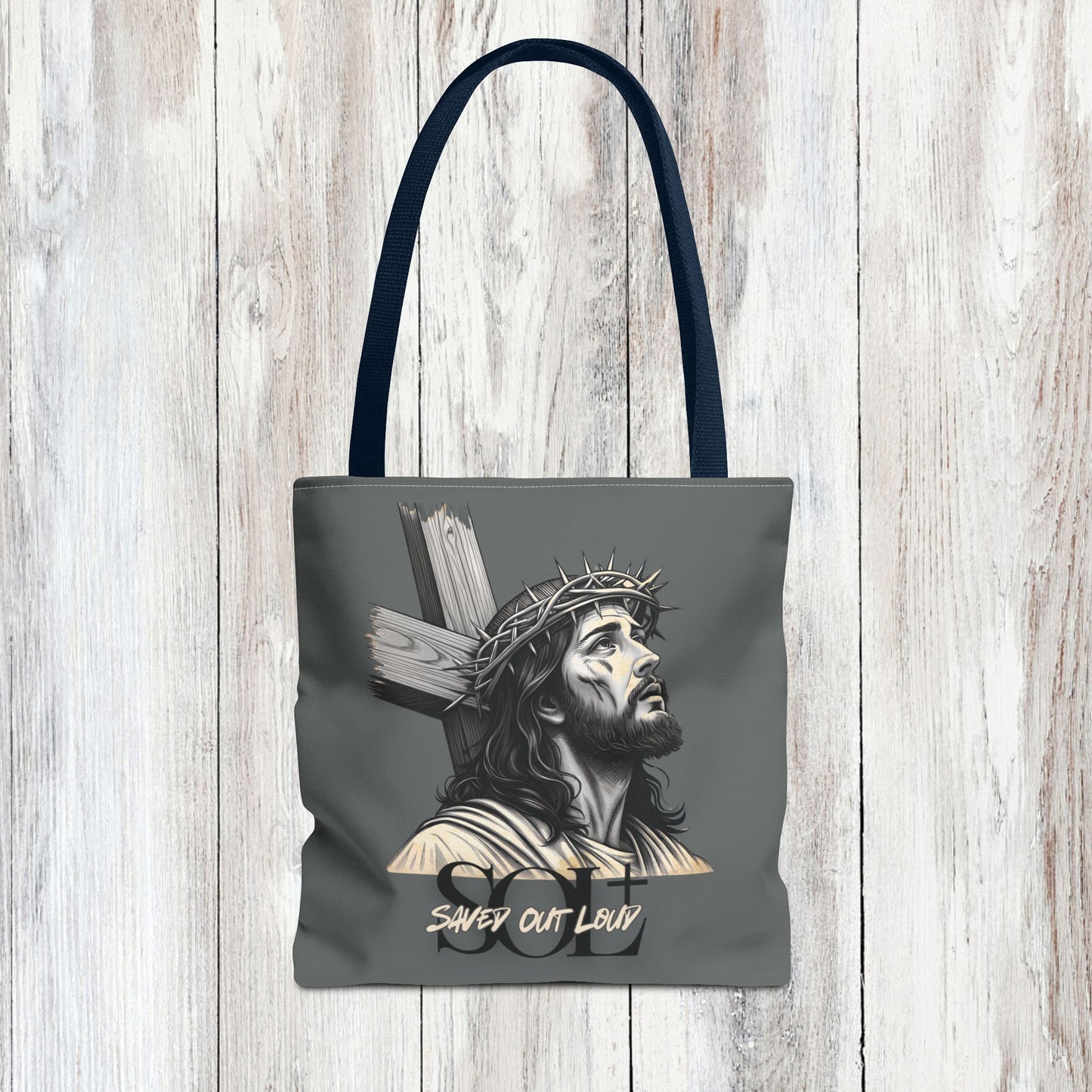 Saved Out Loud Christian Branded Inspirational Tote Bag- Jesus' Sacrifice