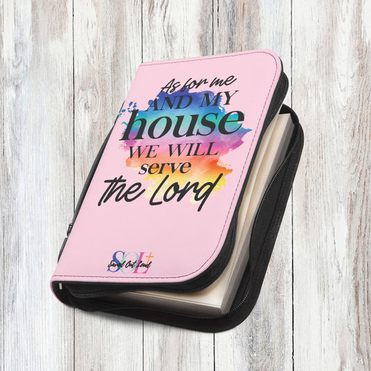 Saved Out Loud Christian Branded Bible Cover- We Will Serve the Lord, Joshua, Rainbow Abstract
