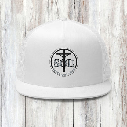 Saved Out Loud Christian Branded 5 Panel Trucker Cap with Embroidery- Original Design