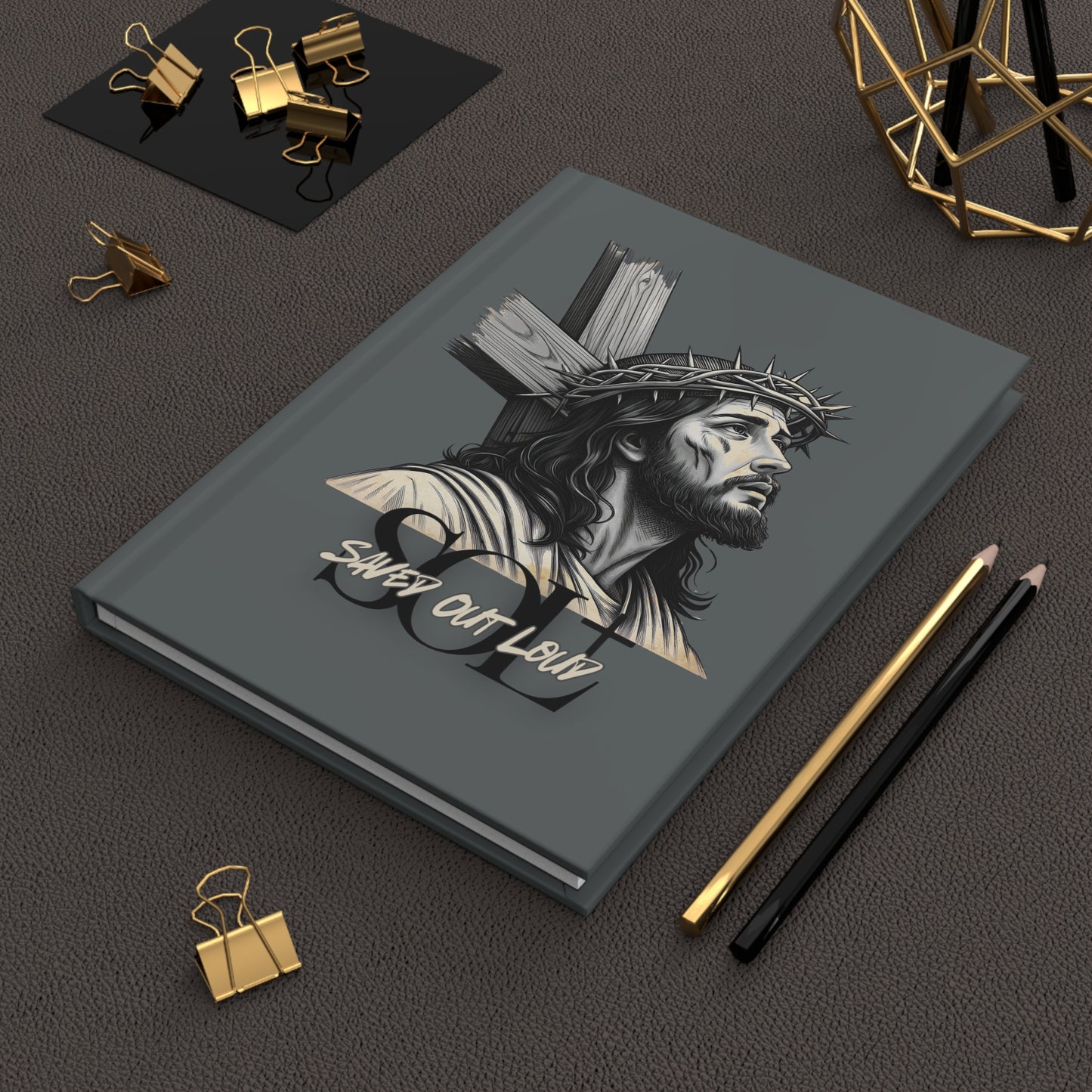 Saved Out Loud Christian Branded Inspirational Hardcover Notebook- Jesus' Sacrifice