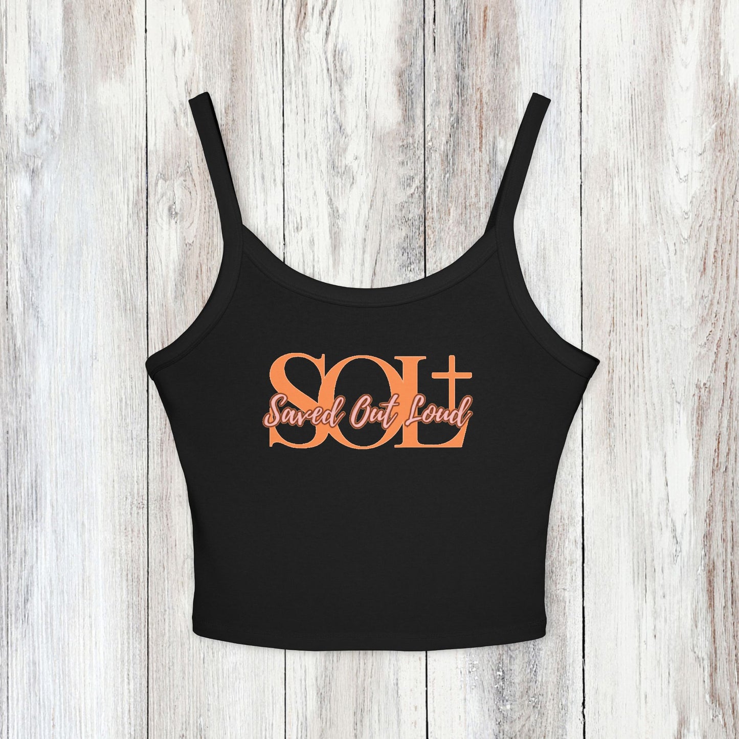Saved Out Loud Christian Branded Tank Top- Orange