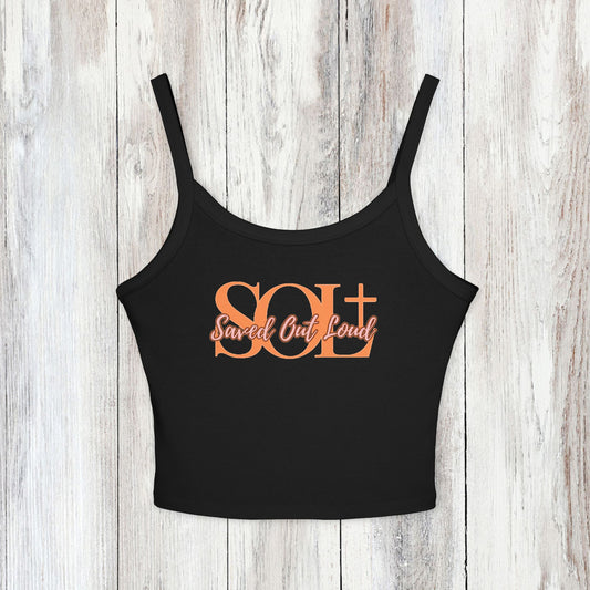 Saved Out Loud Christian Branded Tank Top- Orange