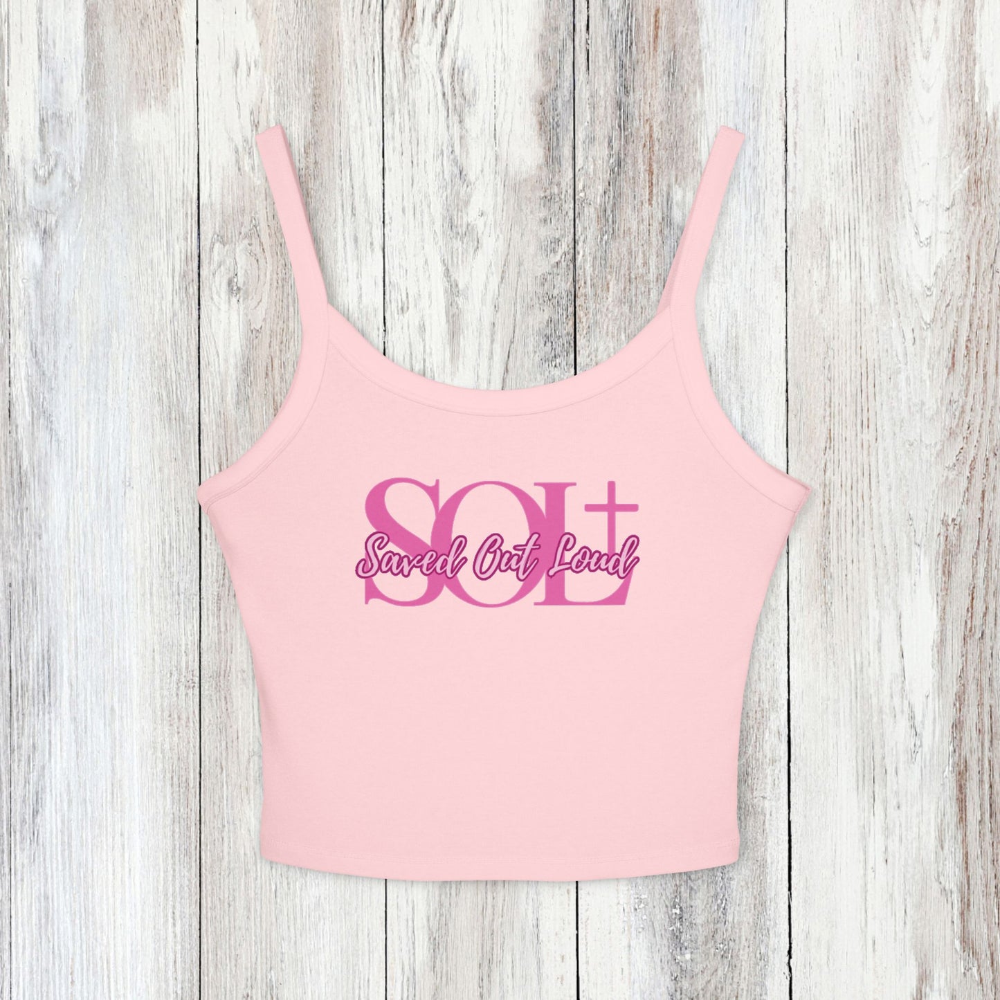 Saved Out Loud Christian Branded Tank Top- Pink