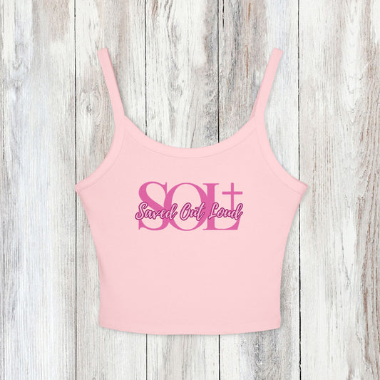 Saved Out Loud Christian Branded Tank Top- Pink