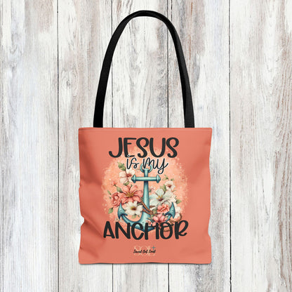 Saved Out Loud Christian Branded Inspirational Tote Bag- Jesus is My Anchor, Hebrews
