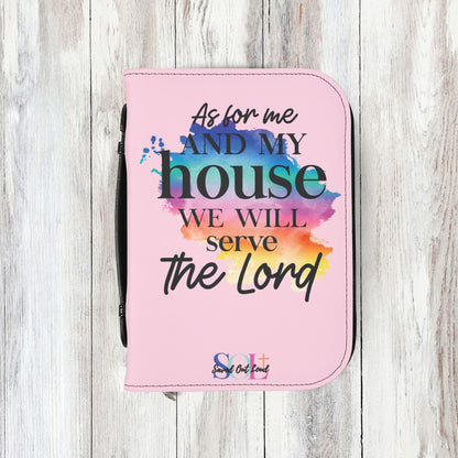 Saved Out Loud Christian Branded Bible Cover- We Will Serve the Lord, Joshua, Rainbow Abstract
