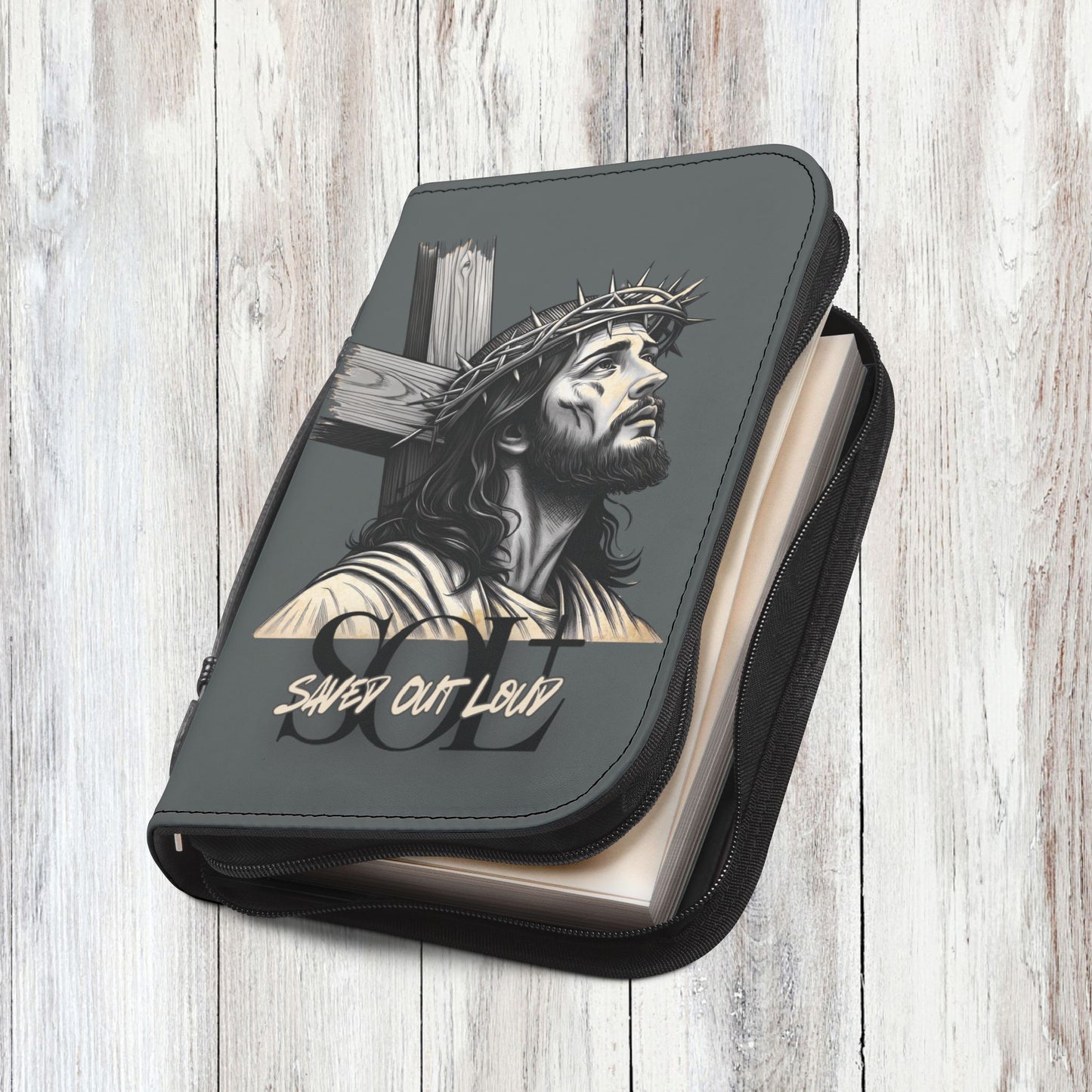 Saved Out Loud Christian Branded Bible Cover- Jesus' Sacrifice