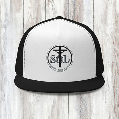 Saved Out Loud Christian Branded 5 Panel Trucker Cap with Embroidery- Original Design