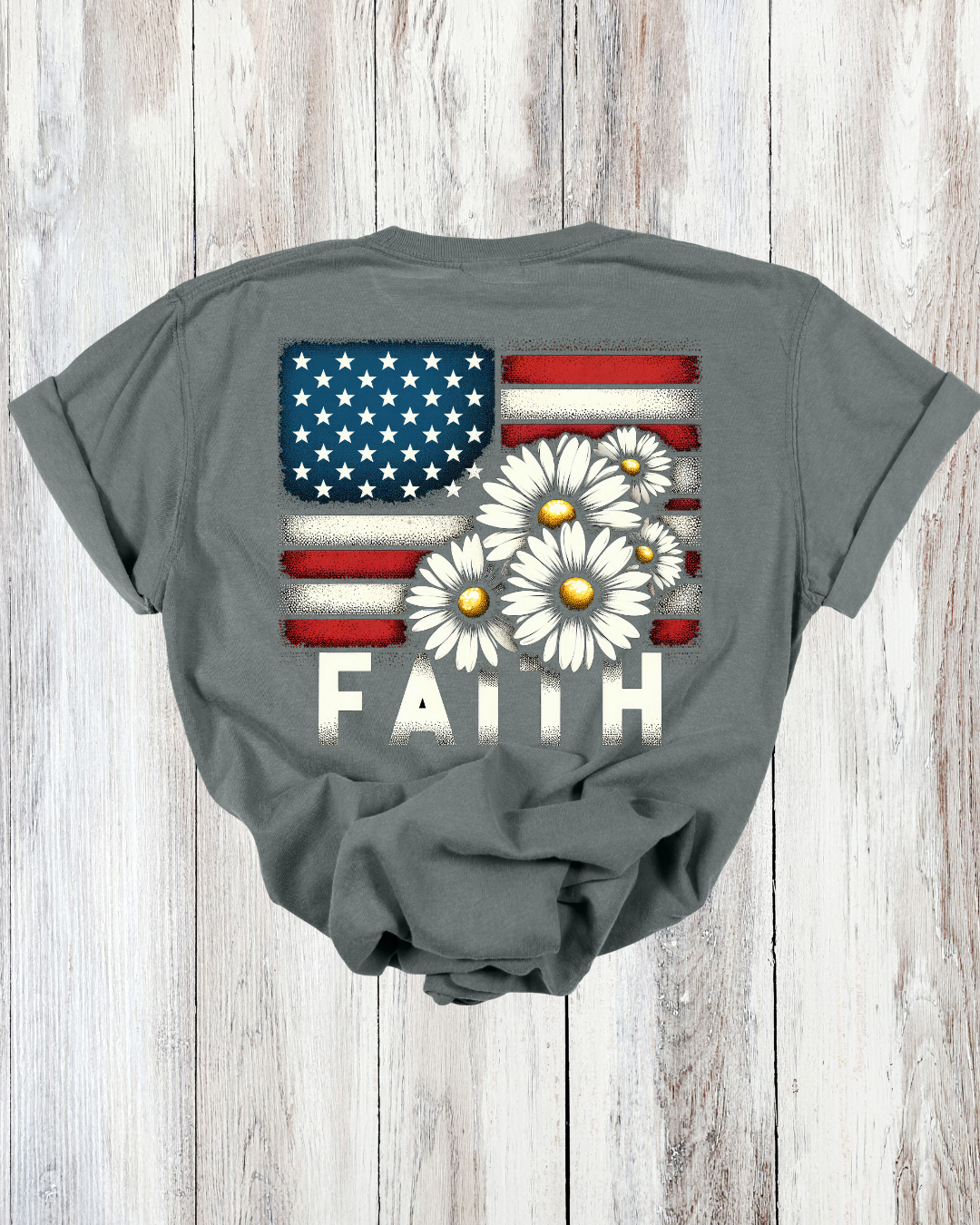 Saved Out Loud Christian Branded Unisex Statement T-shirt- Religious Faith, America, Daisy