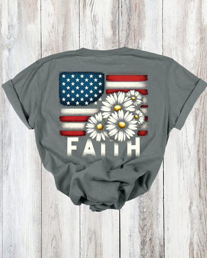 Saved Out Loud Christian Branded Unisex Statement T-shirt- Religious Faith, America, Daisy