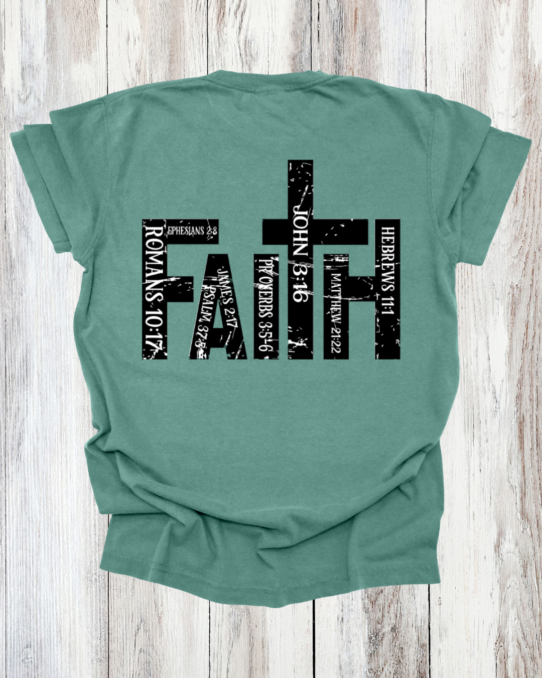 Saved Out Loud Christian Branded Unisex Statement T-shirt- Faith, Multi Bible Verse