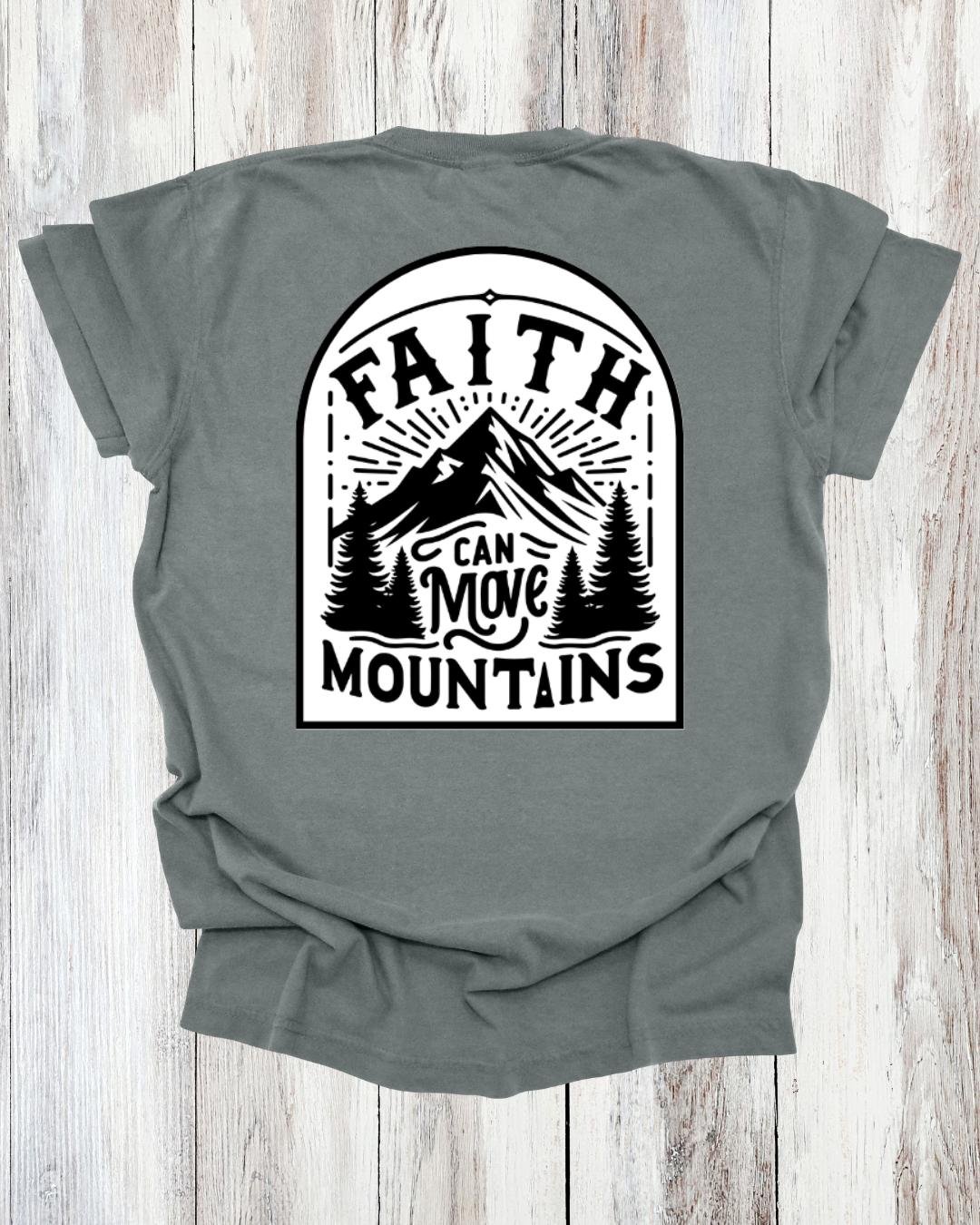 Saved Out Loud Christian Branded Unisex Statement T-shirt- Faith Can Move Mountains