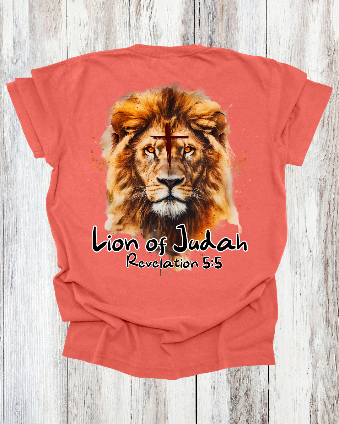 Saved Out Loud Christian Branded Unisex Statement T-shirt- Lion of Judah, Revelation