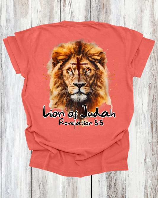 Saved Out Loud Christian Branded Unisex Statement T-shirt- Lion of Judah, Revelation