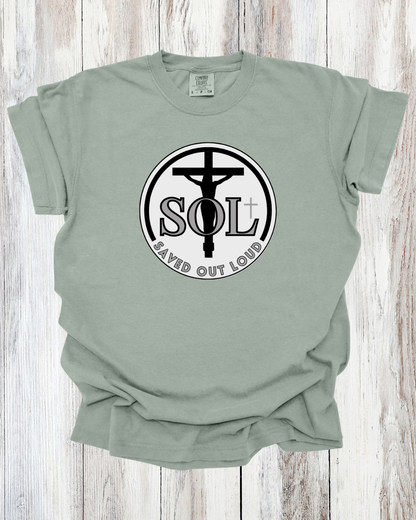 Saved Out Loud Christian Branded Unisex Statement T-shirt- Charlie, Jesus Defeated Death Quote, Christian Faith Activist