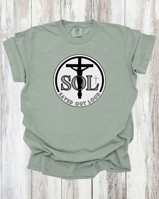 Saved Out Loud Christian Branded Unisex Statement T-shirt- Charlie, Jesus Defeated Death Quote, Christian Faith Activist