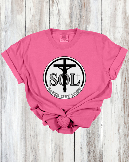 Saved Out Loud Christian Branded Unisex Statement T-shirt- Charlie, Jesus Defeated Death Quote, Christian Faith Activist