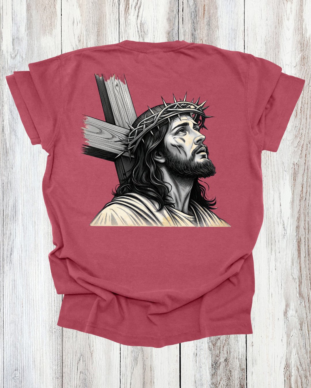 Saved Out Loud Christian Branded Unisex Statement T-shirt- Jesus' Sacrifice, Jesus on the Cross
