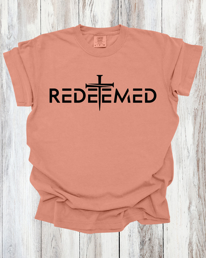 Saved Out Loud Christian Branded Unisex Statement T-shirt- Redeemed, Original Design