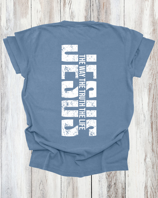 Saved Out Loud Christian Branded Unisex Statement T-shirt- Jesus The Way The Truth The Life, John