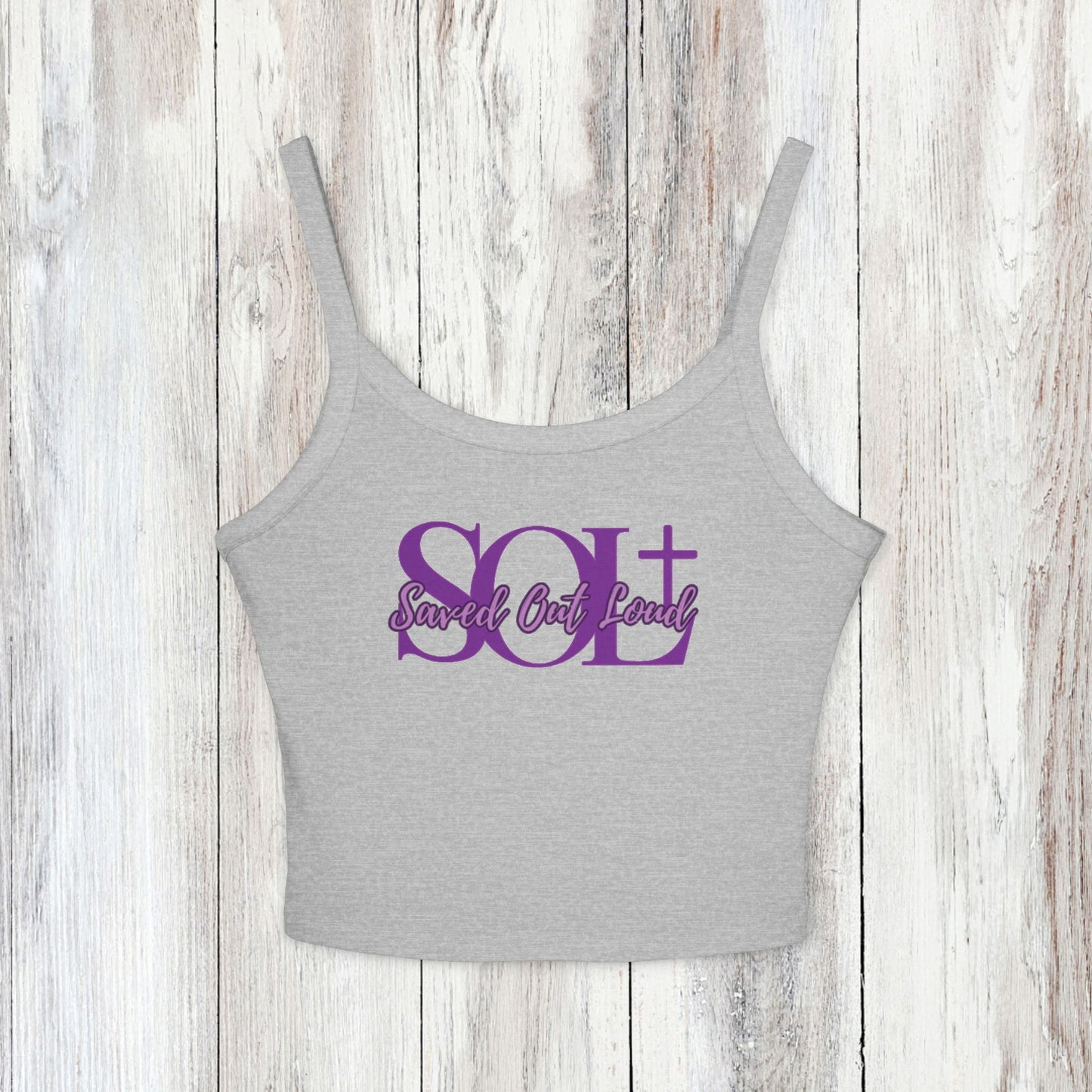 Saved Out Loud Christian Branded Tank Top- Purple