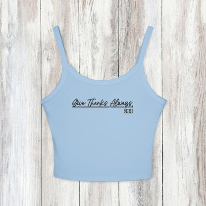 Saved Out Loud Christian Branded Tank Top- Give Thanks Always, Thessalonians