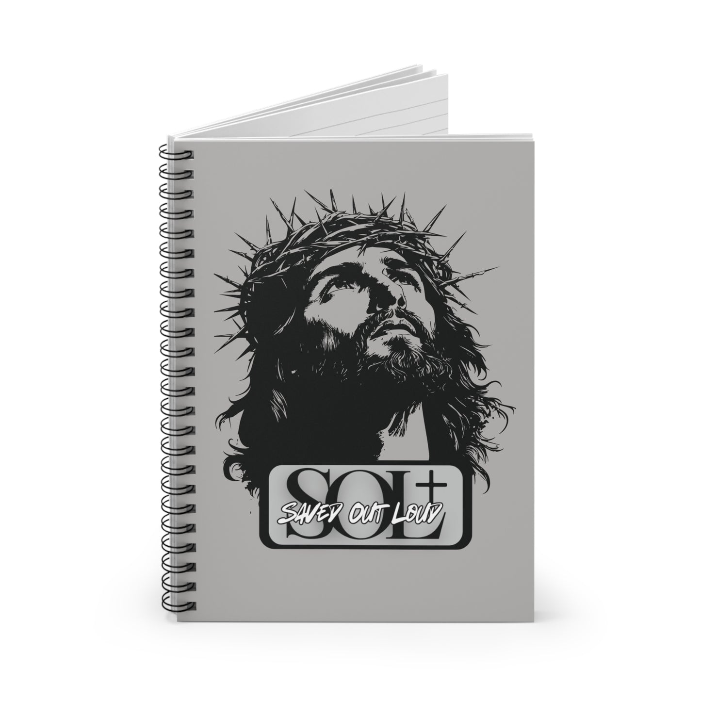 Saved Out Loud Christian Branded Inspirational Notebook- Crown of Thorns Jesus