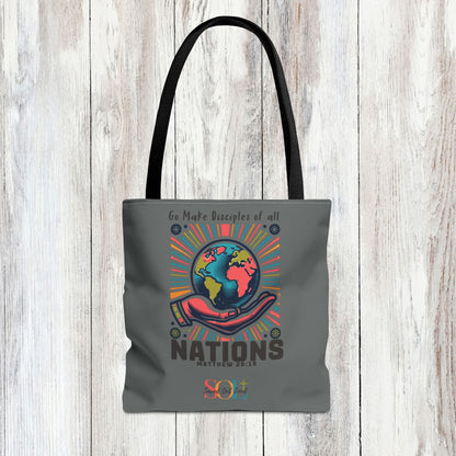 Saved Out Loud Christian Branded Inspirational Tote Bag- Go Make Disciples of All Nations