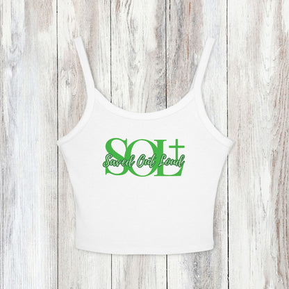 Saved Out Loud Christian Branded Tank Top- Green