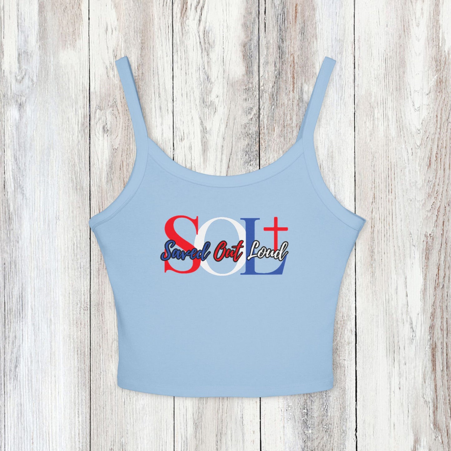 Saved Out Loud Christian Branded Tank Top- Red, White, and Blue