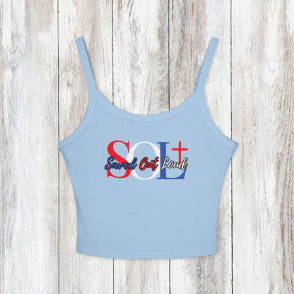 Saved Out Loud Christian Branded Tank Top- Red, White, and Blue