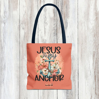 Saved Out Loud Christian Branded Inspirational Tote Bag- Jesus is My Anchor, Hebrews
