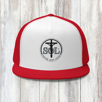 Saved Out Loud Christian Branded 5 Panel Trucker Cap with Embroidery- Original Design