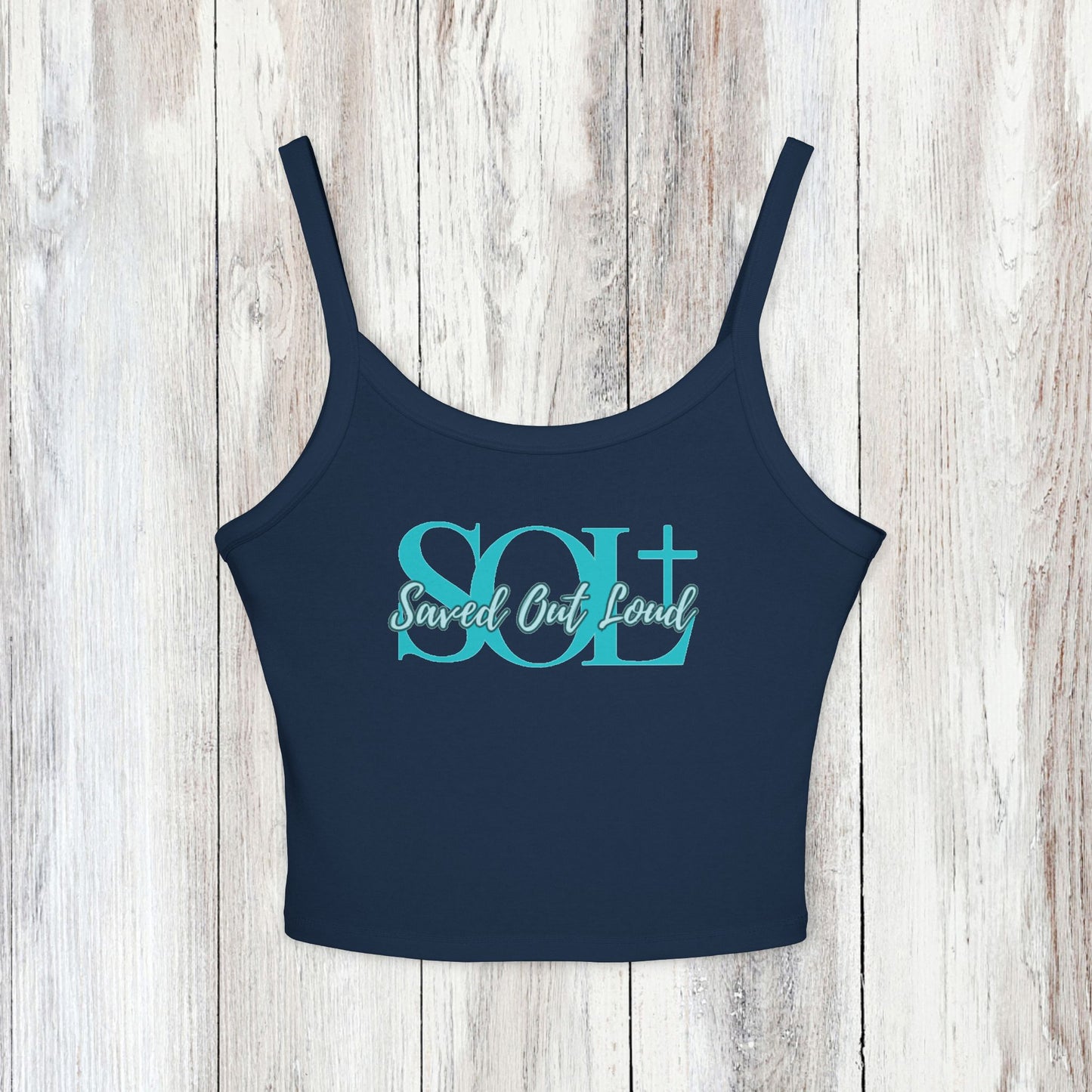 Saved Out Loud Christian Branded Tank Top- Blue