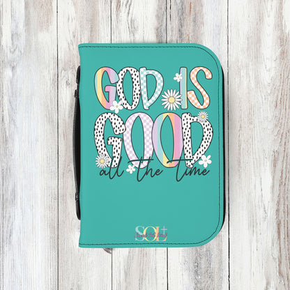 Saved Out Loud Christian Branded Bible Cover- God is Good All the Time, Pastel Multi Pattern