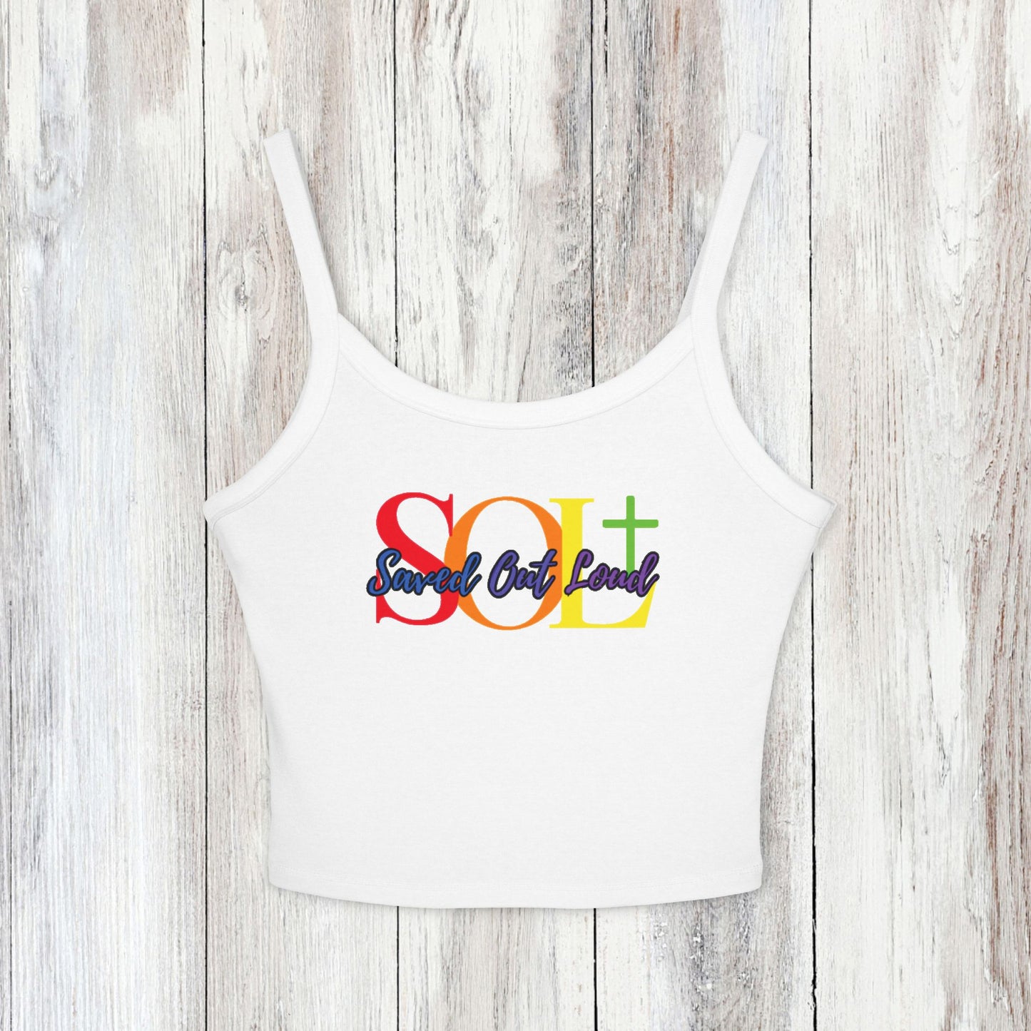 Saved Out Loud Christian Branded Tank Top- Rainbow