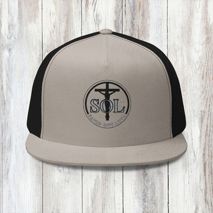 Saved Out Loud Christian Branded 5 Panel Trucker Cap with Embroidery- Original Design