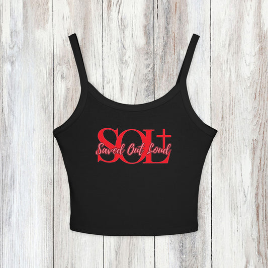 Saved Out Loud Christian Branded Tank Top- Red