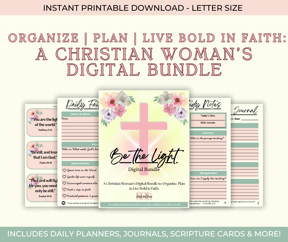 Be the Light Christian Digital Planner Bundle | Saved Out Loud Bundle