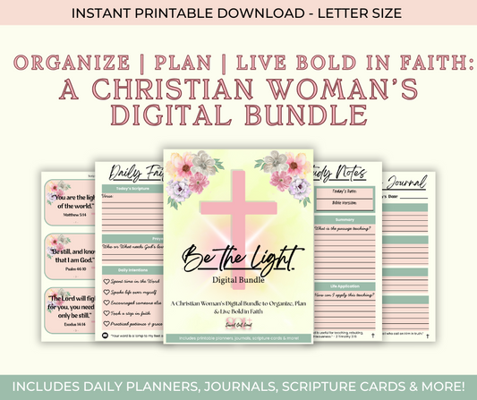 Be the Light Christian Digital Planner Bundle | Saved Out Loud Bundle